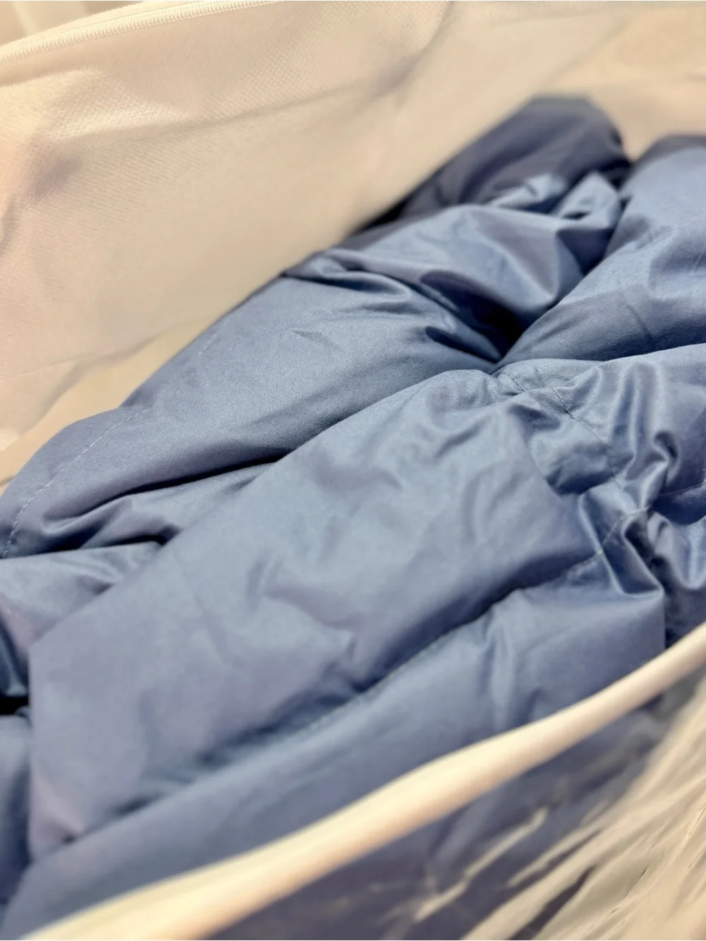 NWT The Company Store LaCrosse Premium Down Comforter Smoke Blue Full/Queen